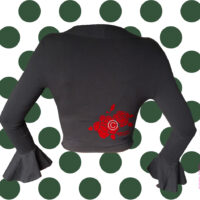 Bolerojäckchen zum wickeln mit Rosenmotiv auf dem Rückenn Bolero with Roses, Bolero con Rosas