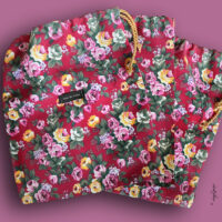 Tanzschuhbeutel selbstgenäht Rosen Bunt