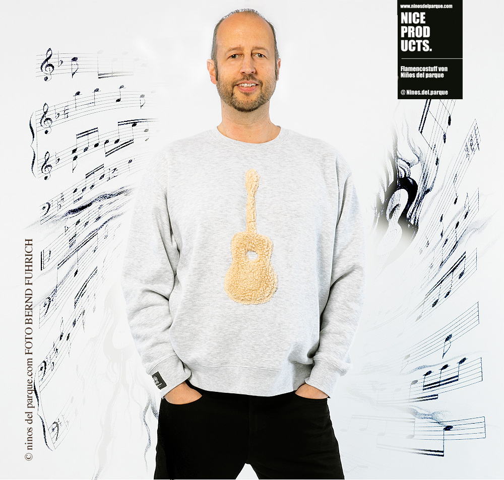 Fellgitarre Hellgraues Sweatshirt